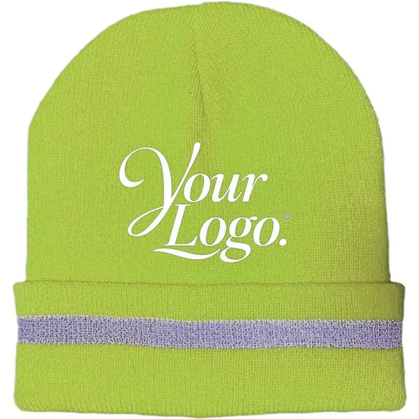 Enhanced Visibility Beanie With Reflective Stripe