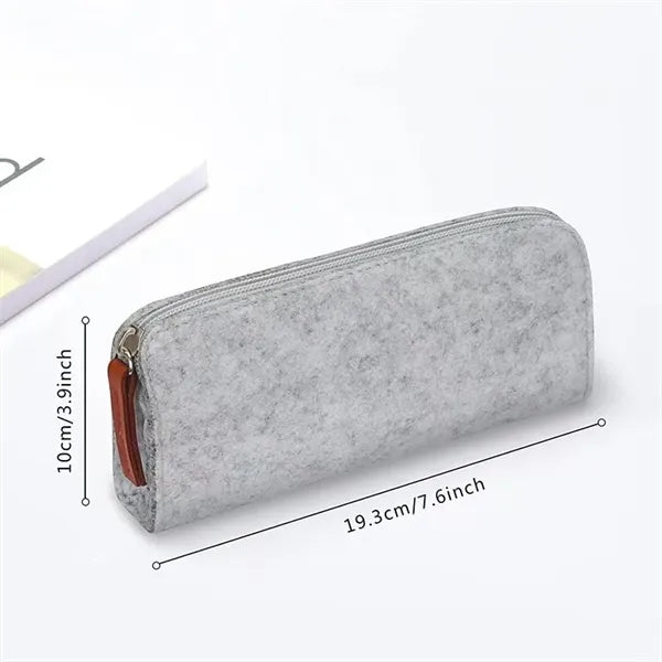 Felt Zipper Pencil Bag Storage Organizer
