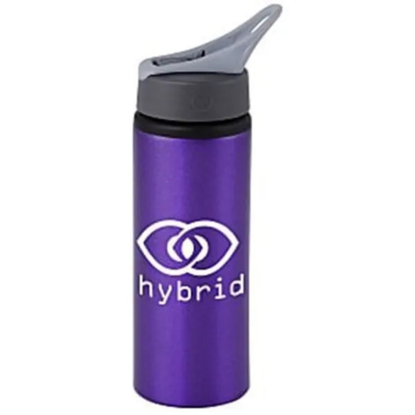 24 Oz Sip And Flip Aluminum Water Bottle With Straw