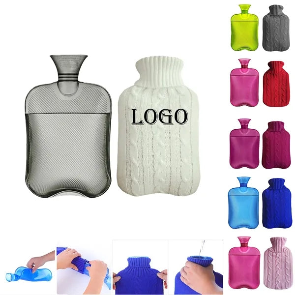 Fillable Hot Water Bottle with Knitted Cover