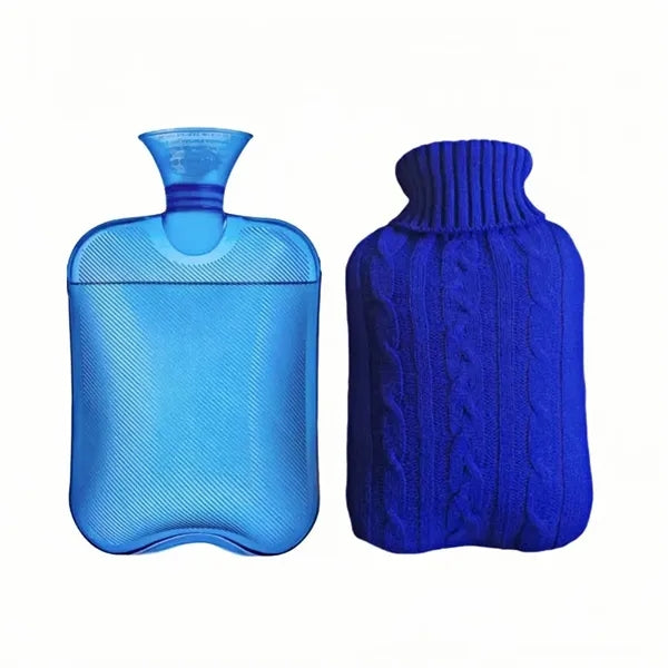 Fillable Hot Water Bottle with Knitted Cover