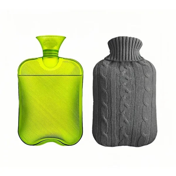 Fillable Hot Water Bottle with Knitted Cover