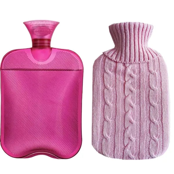 Fillable Hot Water Bottle with Knitted Cover