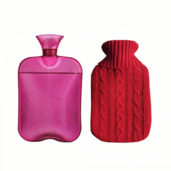 Fillable Hot Water Bottle with Knitted Cover