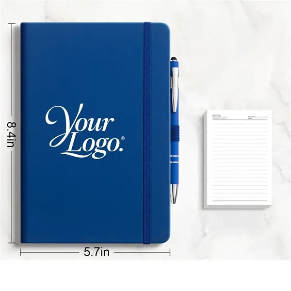 Hardcover A5 Lined Notebook With Pen