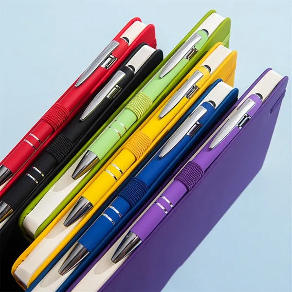 Hardcover A5 Lined Notebook With Pen