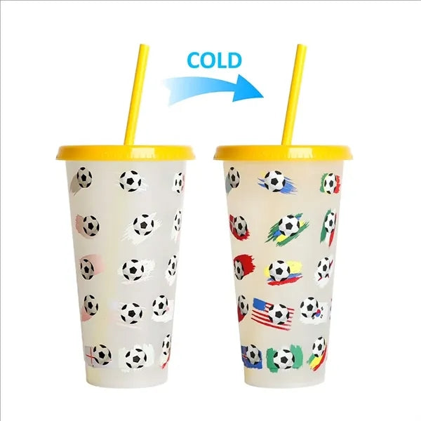 Christmas 24 Oz Color Changing Straw Cup When Cold
