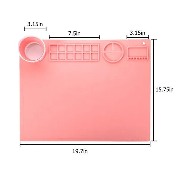Silicone Painting Mat With Cup And Color Palette