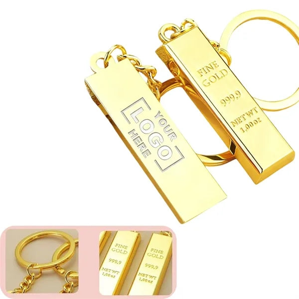 Gold Bar Shaped Fashion Keychain Free Shipping