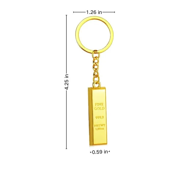 Gold Bar Shaped Fashion Keychain Free Shipping
