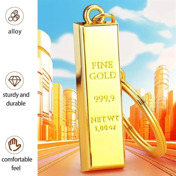 Gold Bar Shaped Fashion Keychain Free Shipping