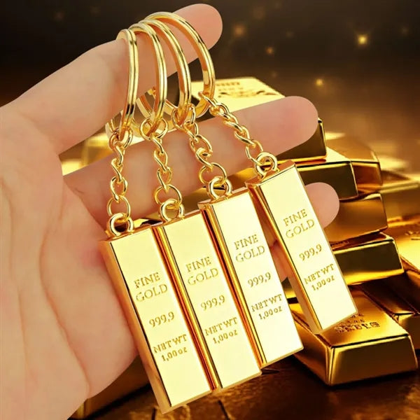Gold Bar Shaped Fashion Keychain Free Shipping