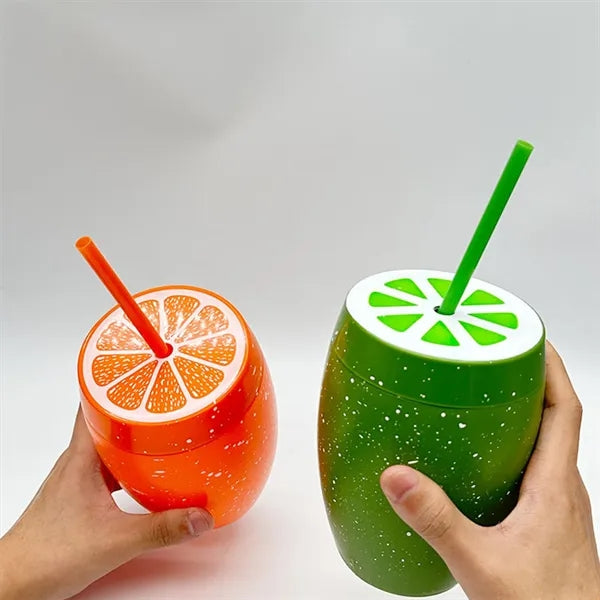 Fruit shaped straw cup