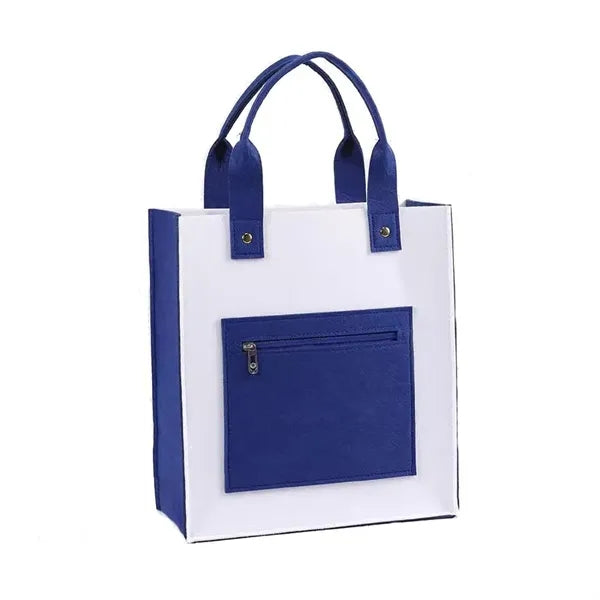 Eco-Friendly Felt Tote Bag With Zippered Pocket