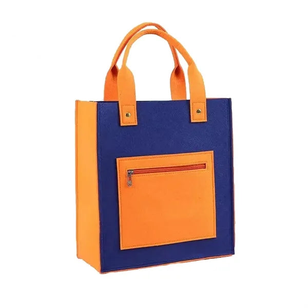 Eco-Friendly Felt Tote Bag With Zippered Pocket