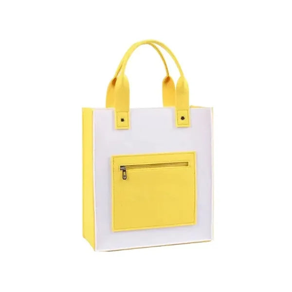 Eco-Friendly Felt Tote Bag With Zippered Pocket