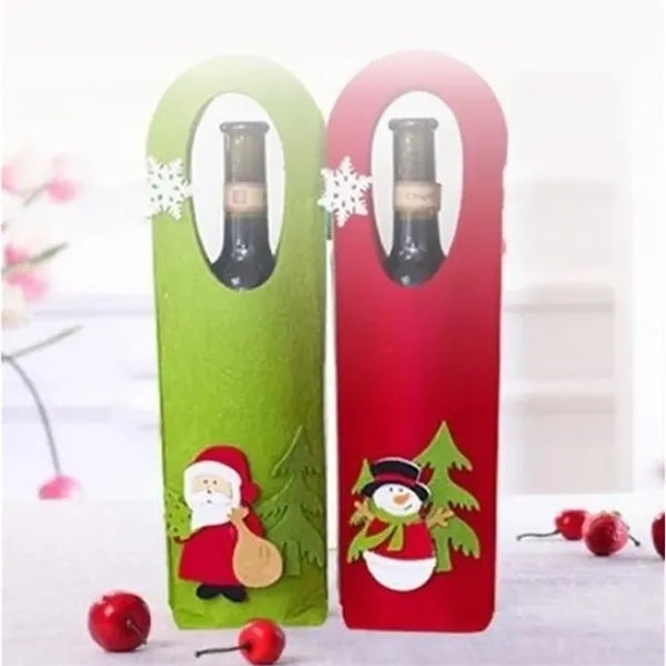 Christmas Felt Portable Wine Carrier Bag