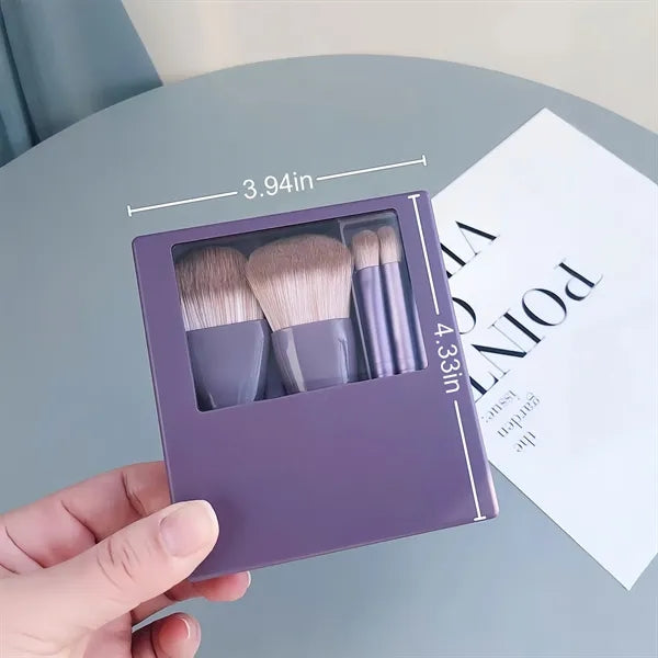 Portable 5-Piece Makeup Brush Set With Mirror