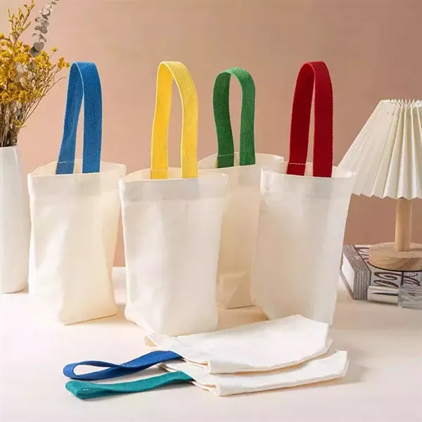 Simple Canvas Water Bottle Carrier Bag