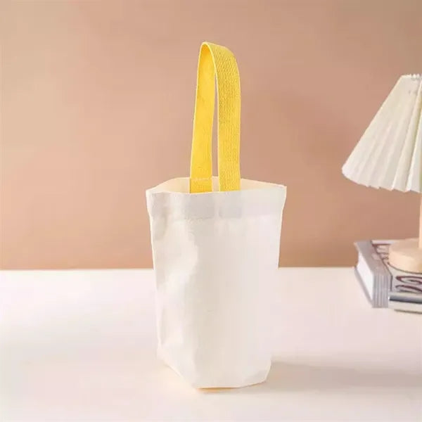 Simple Canvas Water Bottle Carrier Bag