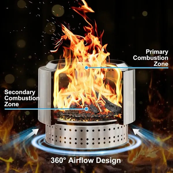 19.5 inch Smokeless FirePit with Carry Bag