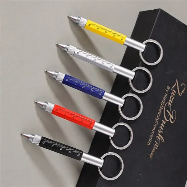 6 in 1 Multi-Functional Tool Keychain Pen