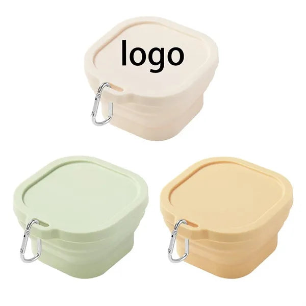 Collapsible Silicone Food Storage Container With Carabiner