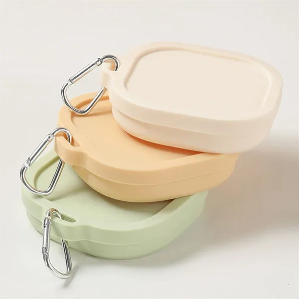 Collapsible Silicone Food Storage Container With Carabiner