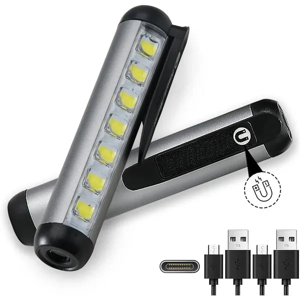 Flashlight USB Rechargeable Magnetic LED - IPX4 Pen Clip