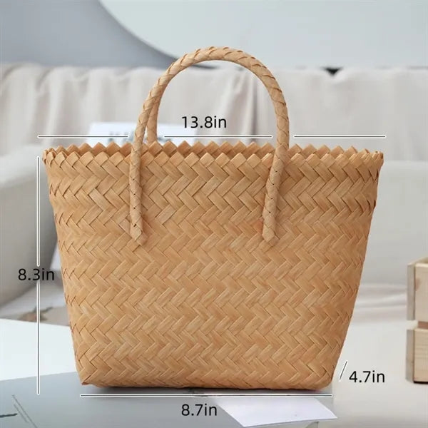 Small Handwoven Craft Wicker Basket with Handle