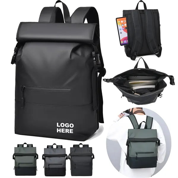 Stylish School Daypack Rolltop Waterproof Backpack