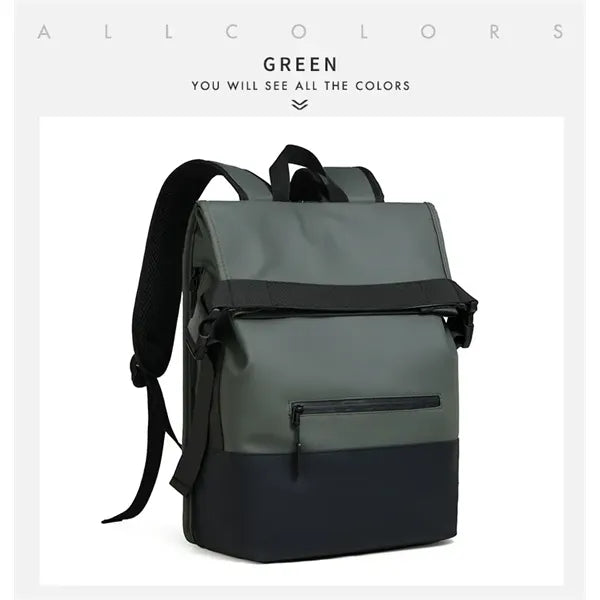 Stylish School Daypack Rolltop Waterproof Backpack