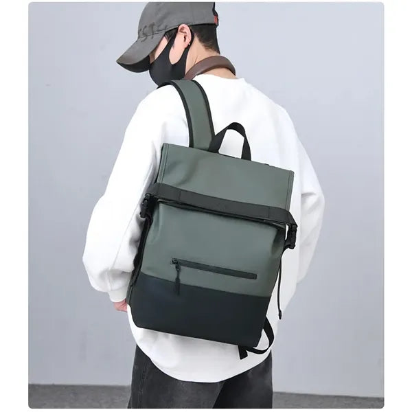 Stylish School Daypack Rolltop Waterproof Backpack