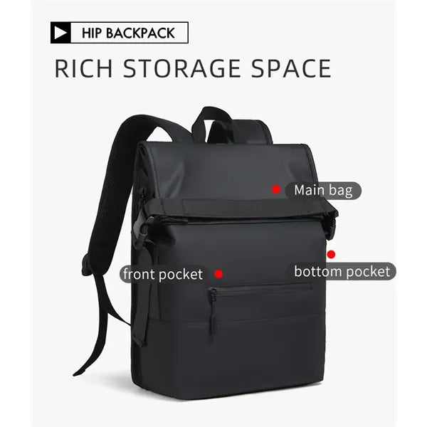 Stylish School Daypack Rolltop Waterproof Backpack