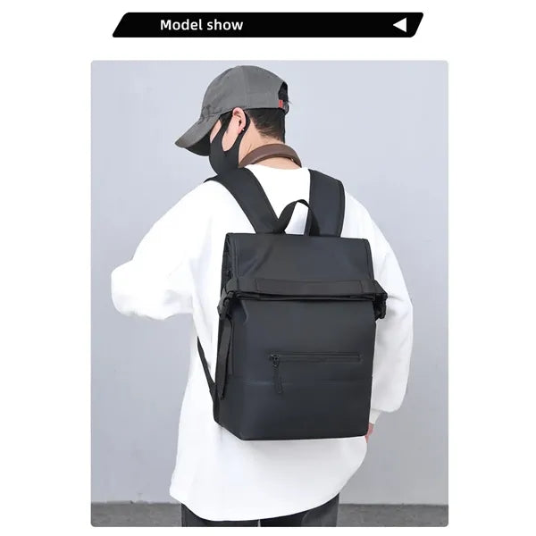 Stylish School Daypack Rolltop Waterproof Backpack