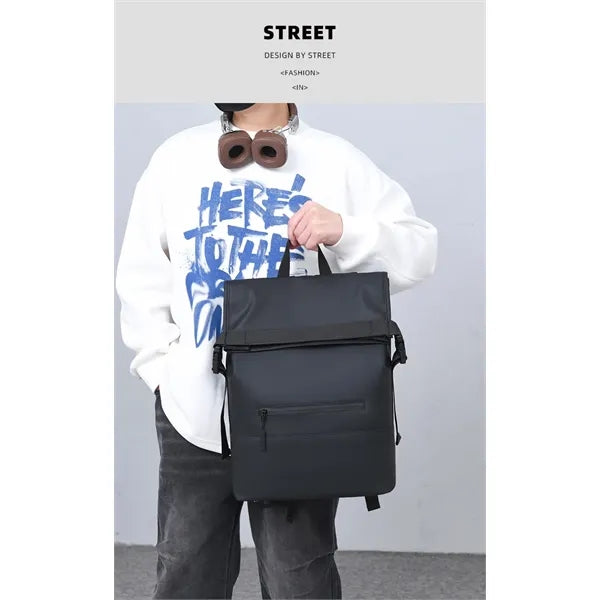 Stylish School Daypack Rolltop Waterproof Backpack