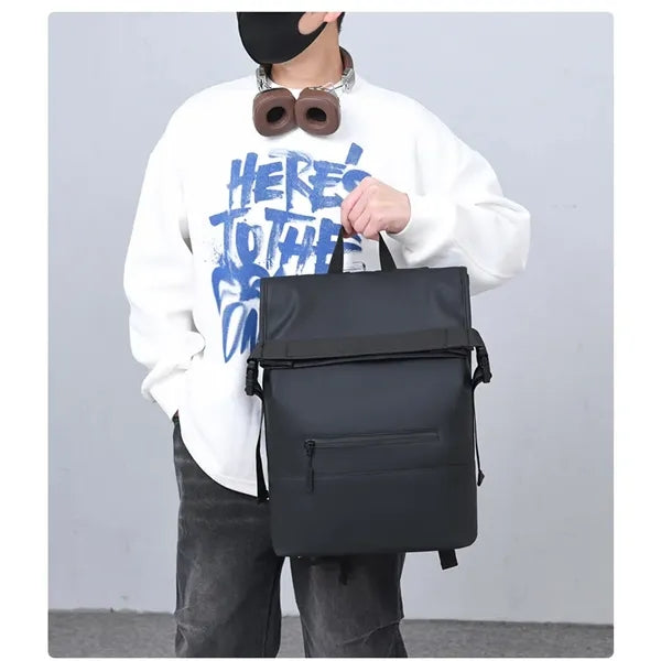 Stylish School Daypack Rolltop Waterproof Backpack