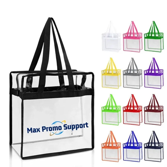 Transparent Zipper Tote Bag