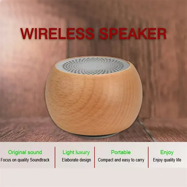 Portable Bluetooth Speaker With Wooden Case Custom Logo