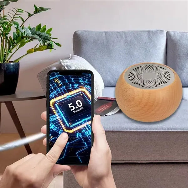 Portable Bluetooth Speaker With Wooden Case Custom Logo