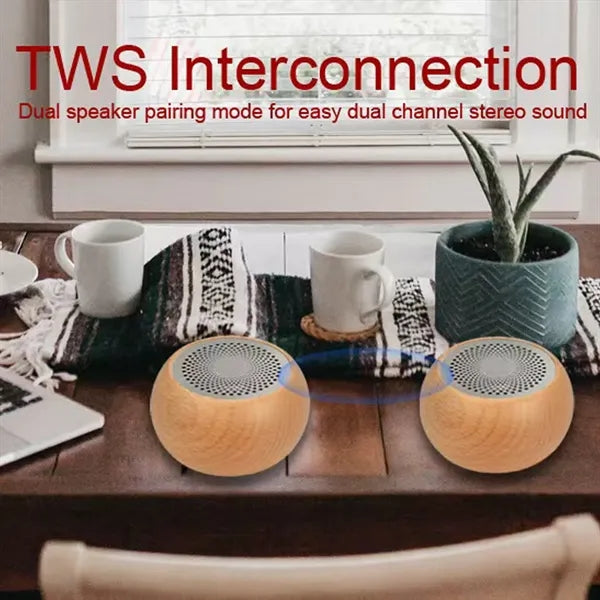 Portable Bluetooth Speaker With Wooden Case Custom Logo