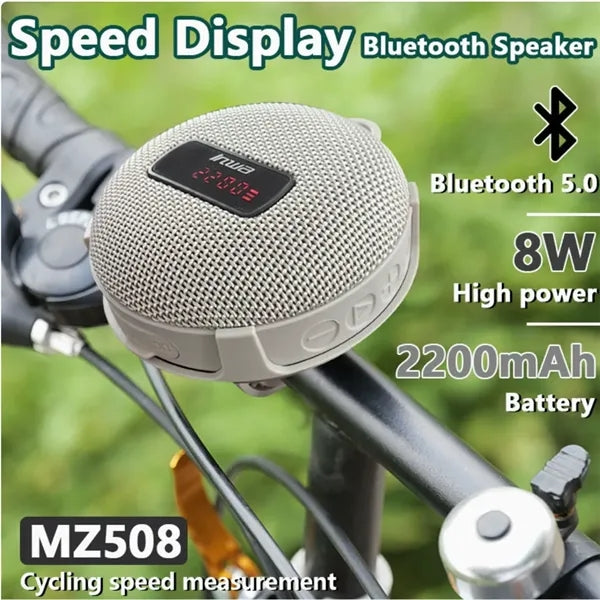 Bike-Mount Waterproof Bluetooth Speaker With Speed Display