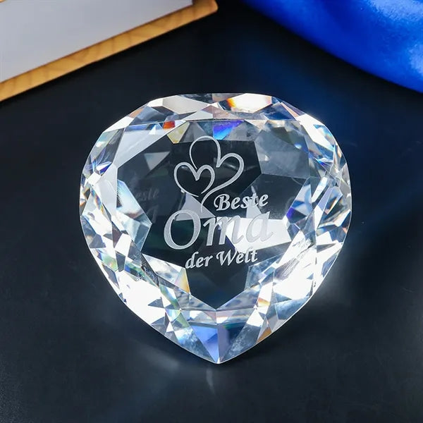 Octagon Face Crystal Paperweight Award