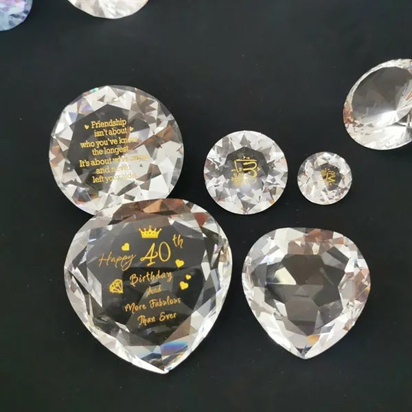 Octagon Face Crystal Paperweight Award