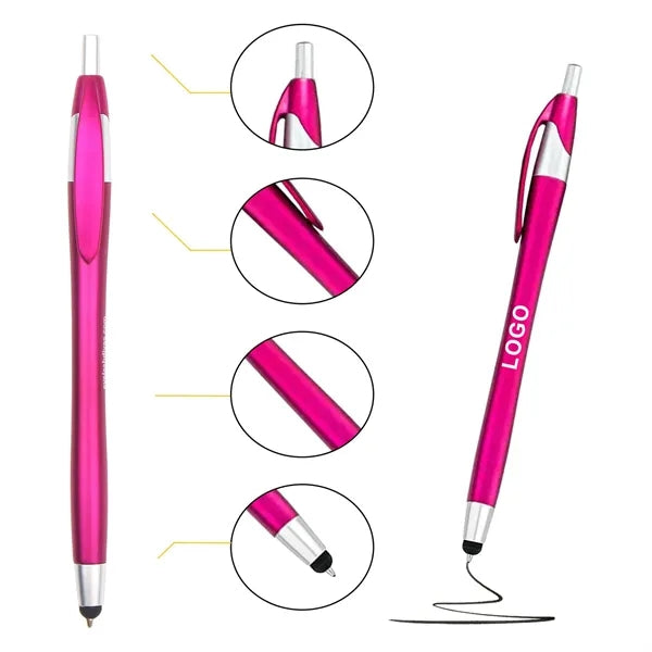 Retractable Fine-point Ballpoint Pen With Stylus