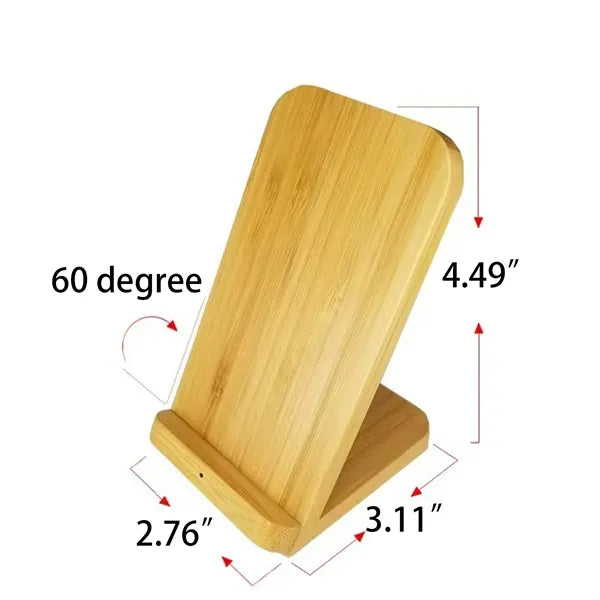 Bamboo Stand Wireless Charger Eco Friendly Design