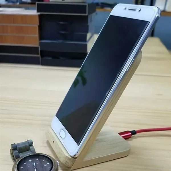 Bamboo Stand Wireless Charger Eco Friendly Design