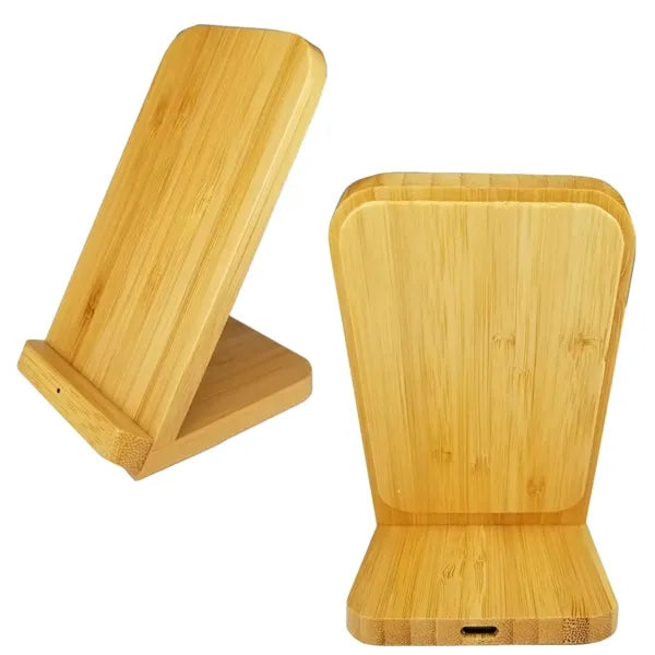 Bamboo Stand Wireless Charger Eco Friendly Design