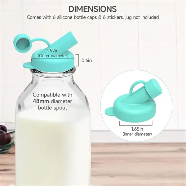 Silicone Milk Bottle Dispenser Caps(4 Pack,jug not included)