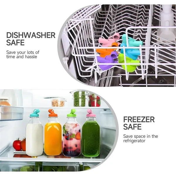 Silicone Milk Bottle Dispenser Caps(4 Pack,jug not included)